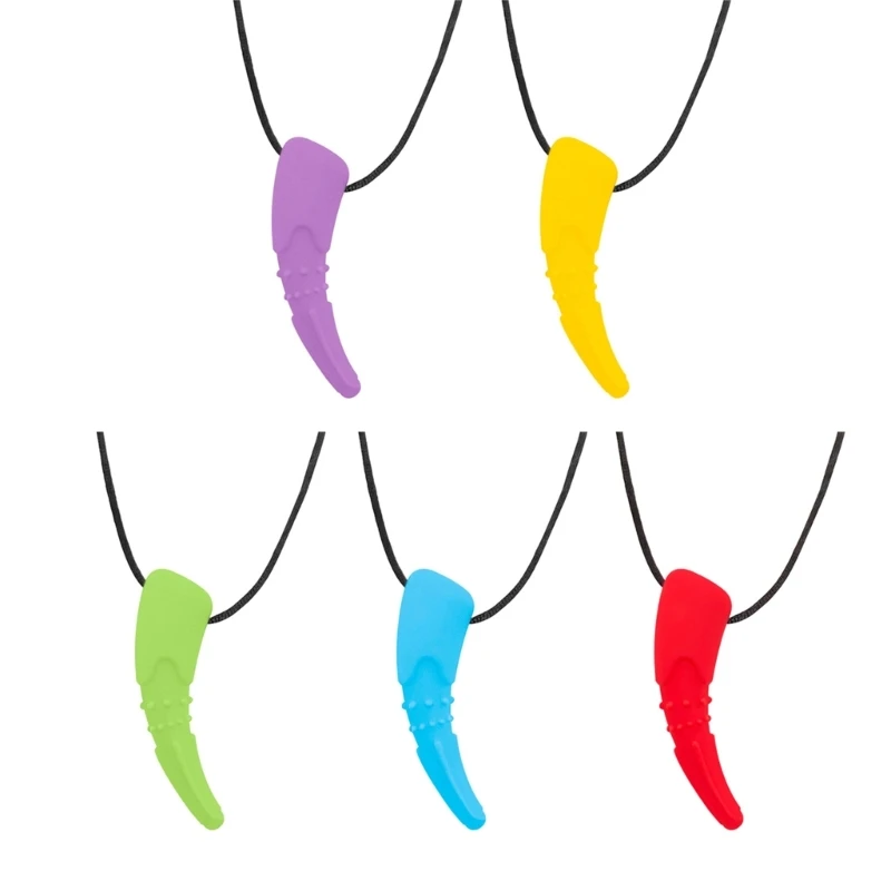 

Teething Pendant Silicone Tooth Gel Baby Chew Toy Animal Tooth Pendant 5 Color
