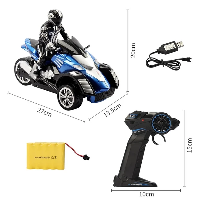 2.4GHz  Remote Control stunt motorbike 25KM/H High Speed remote control Racing drift Car with flash light Motorcycle Kid Gifts 4