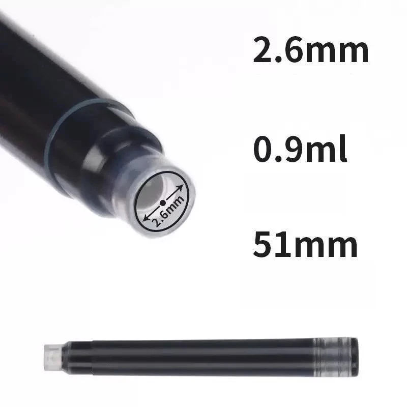10/20/40 Pieces, 2.6mm Black Ink Cartridges, Suitable for Pens, Writing, Drawing and Office Supplies - 3