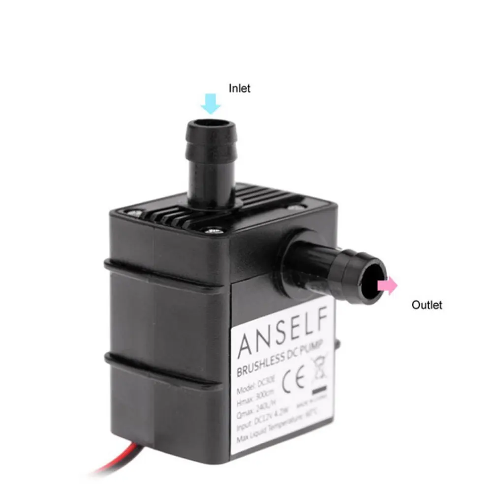 Liquid Transfer Pump Ultra-quiet DC 12V 24V 4.8W 240L/H Flow Rate Waterproof Brushless Mini Water Filter Fish Tank Fountain