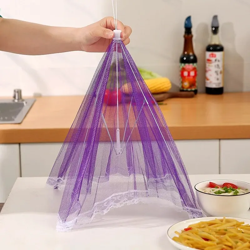 Food Cover 1PC Folding Food Mesh Cover Tent Home Table Meal Vegetable Fruit Umbrella Breathable Insect-proof Food Cover Net