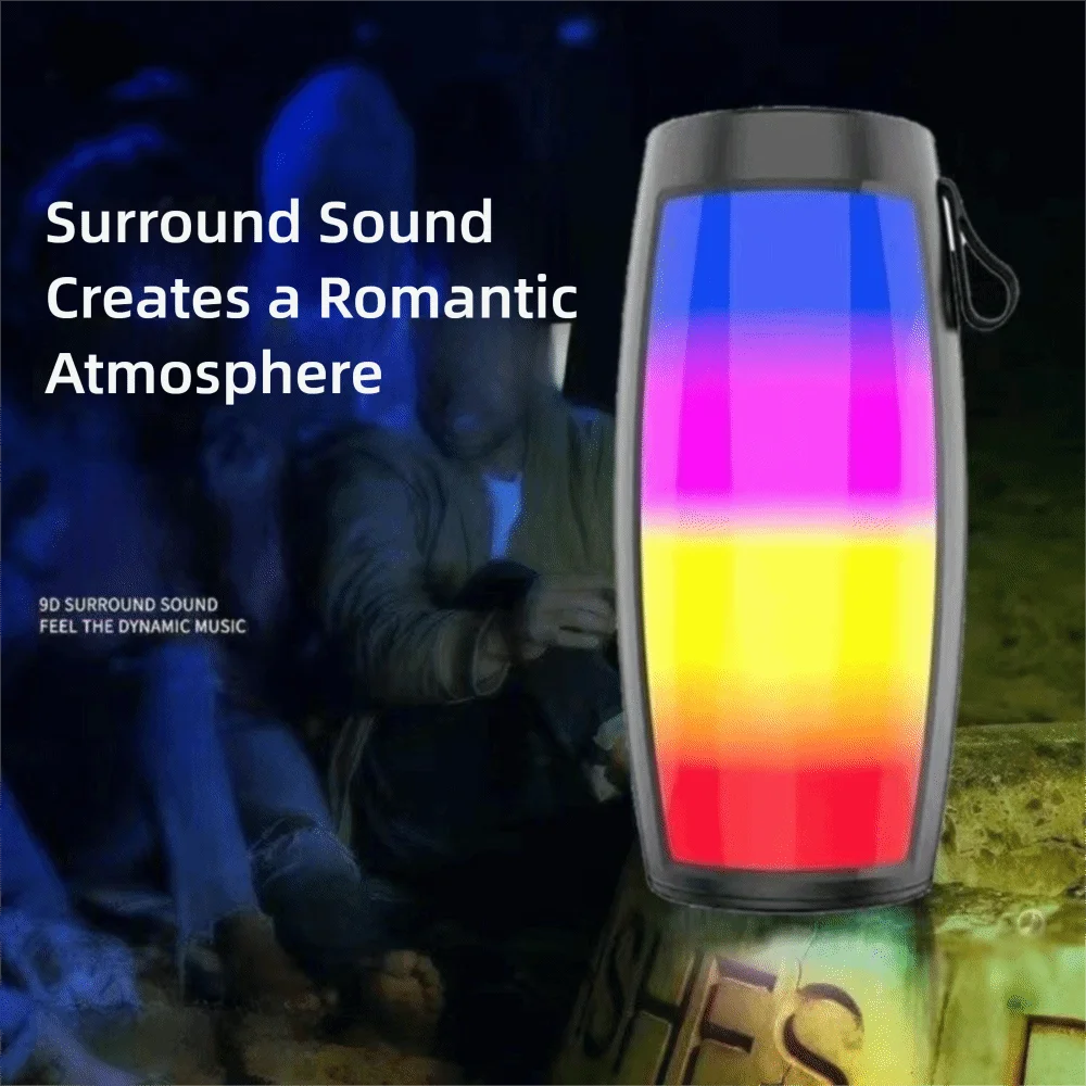 Ambient Lighting Powerful Bluetooth Wireless Speakers Subwoofer LED Lights Portable Small Speaker MP3 Player Home Outdoor