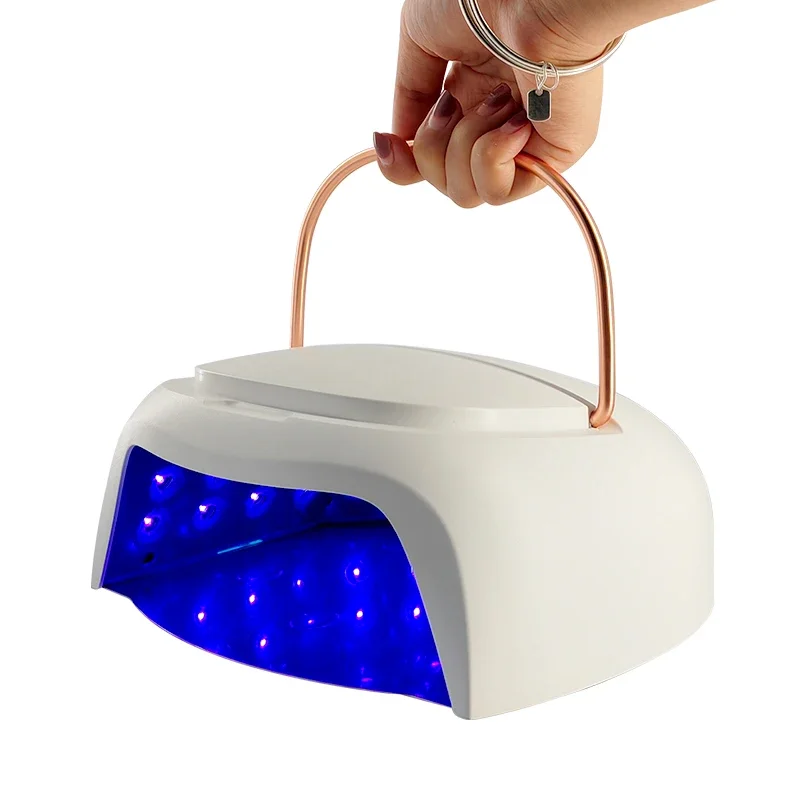 세미 큐어 젤 비즈 네일 드라이어, 전문 살롱 UV LED 네일 램프, 80W 기술, 72 개