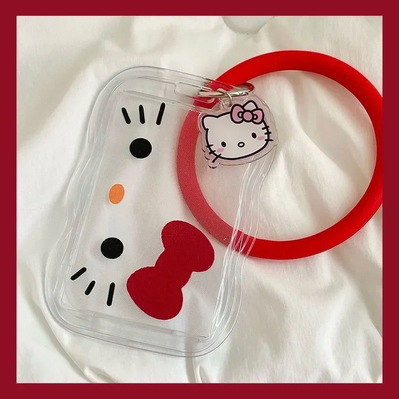 Card Holder Kawaii Cartoon Hello Kitty Cute KT Cat ID Card Student Girls Keychain Bus Gifts