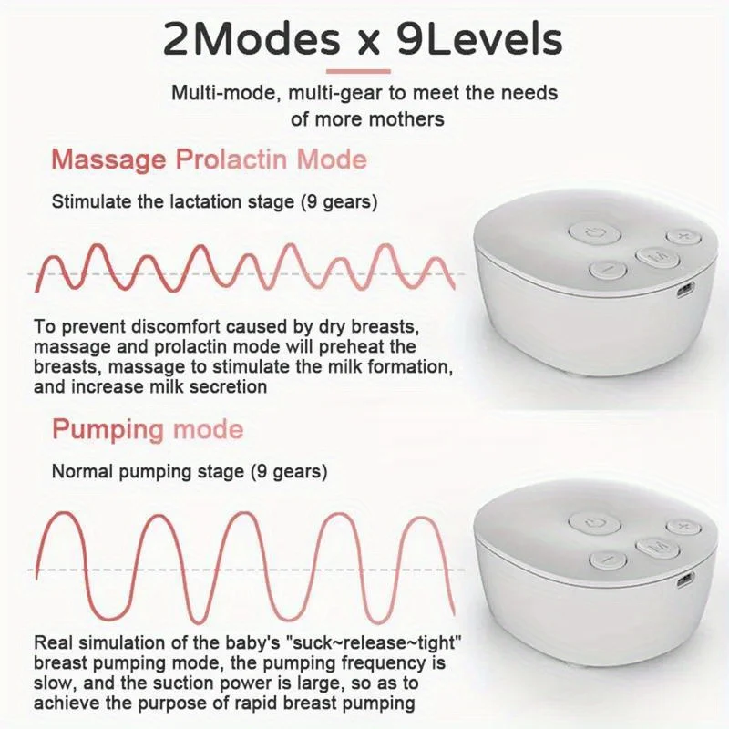 Double Sided Breast Pump Silent Mode Breast Pump Prevent Swelling