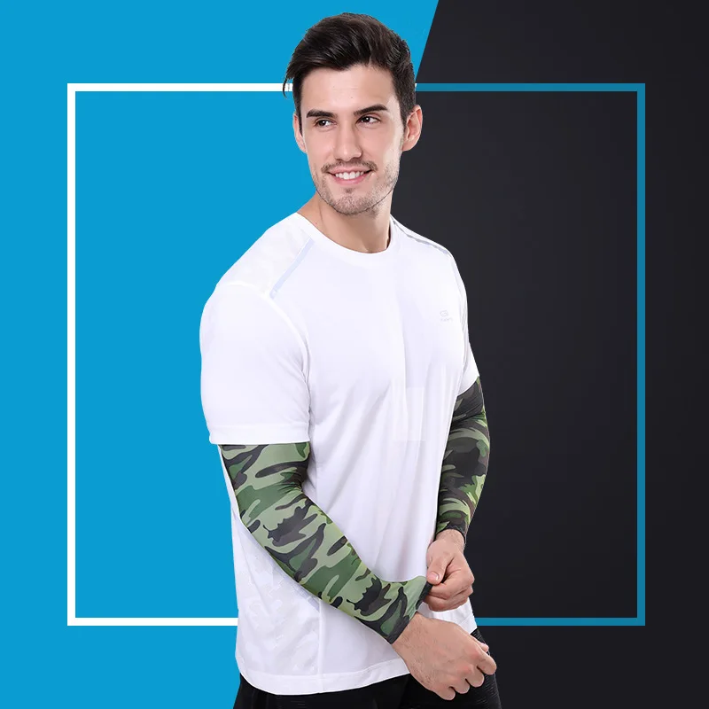 Sun Protection Arm Sleeves Arm Sleeves Cooling Arm Sleeves Arm Sleeves Ice Fabric Breathable Quick Dry Running Sportswear Sun UV Protection Long Arm Cover Cycling Sleeves