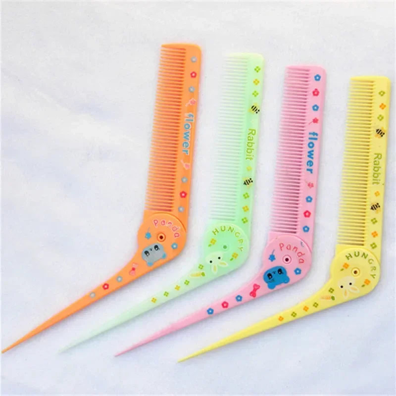 Cute Cartoon Folding Comb for Kids Portable Pointed Tail Comb for Children Boys Girls Baby Hair Care Brushes and Comb