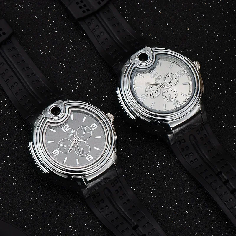 Outdoor Inflatable Lighter Fashion Metal Gas Windproof Portable Open Flame for Smoking Gift