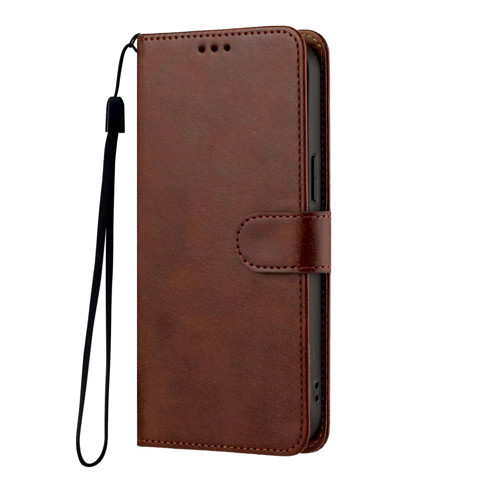 Leather Wallet Case with Flip Card Slots and Kickstand Back Cover
