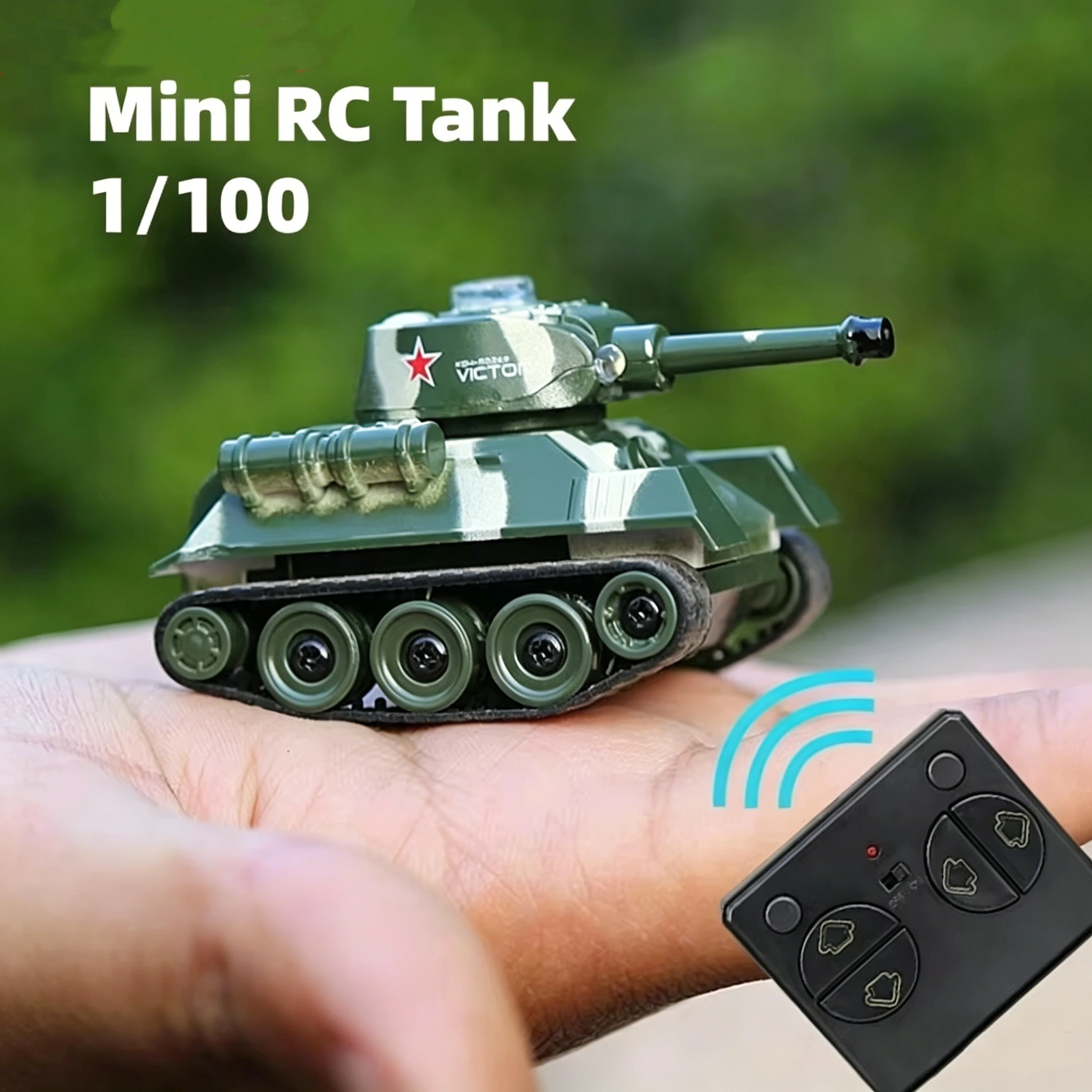 Mini char télécommandé RC 6.8cm - Métal et plastique - 10m portée