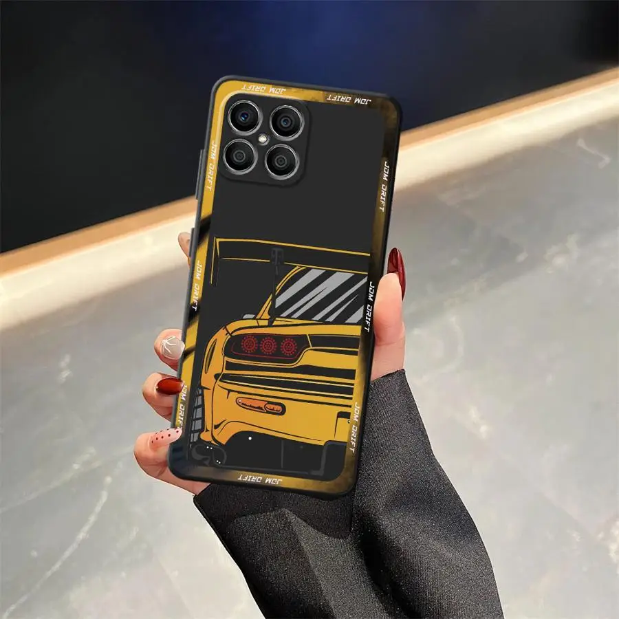 Japanese JDM Drift Car Black Soft Phone Case