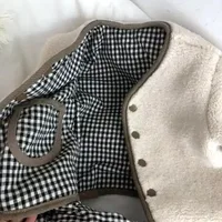 New Warm Jacket Children Two Sides Wear Plaid Plush Jacket Kids Jackets Winter Clothes for Girls 6