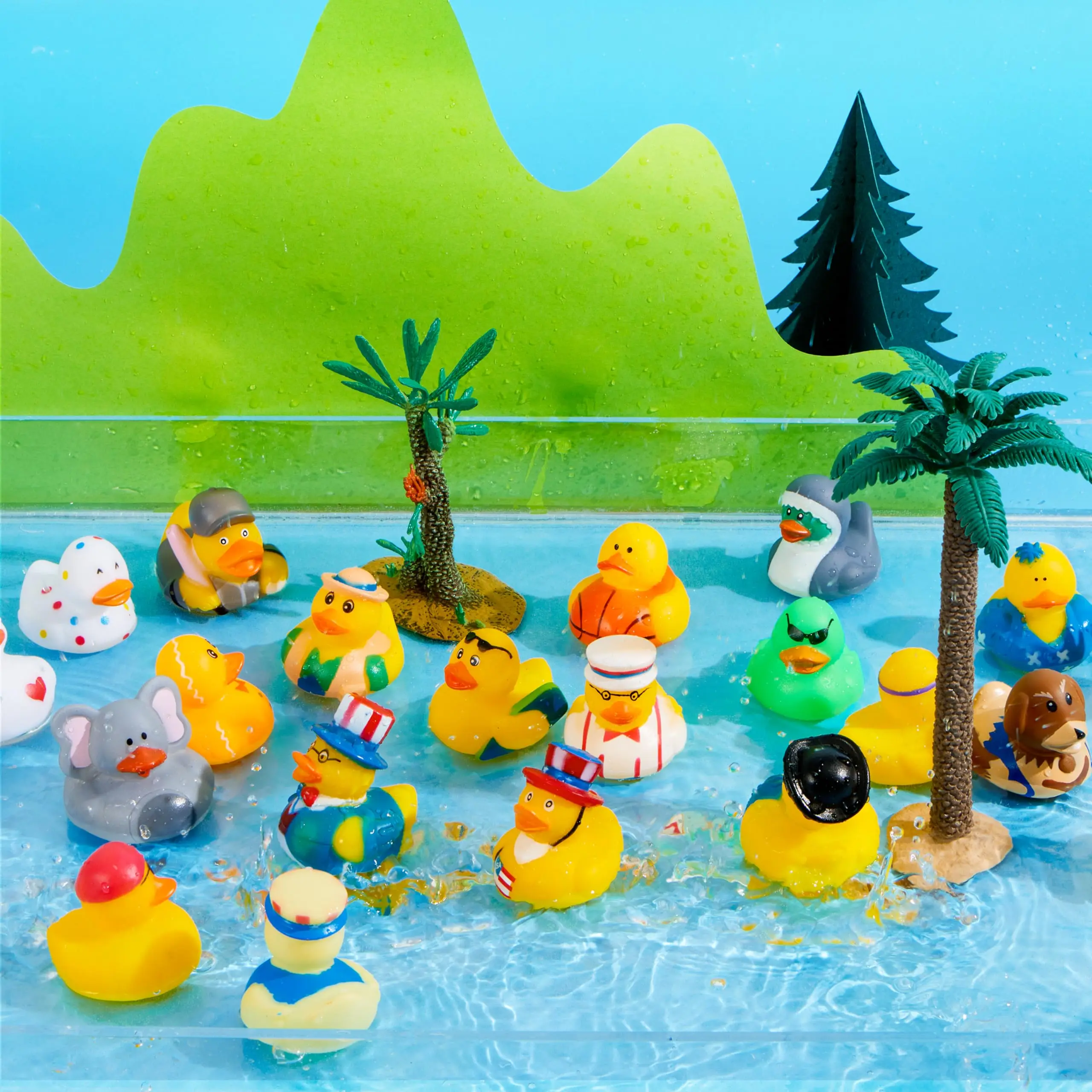 Rubber Duck Random Assortment Mini Rubber Duck Toy for Kid,Birthday Gift,Summer Beach Pool Activity Party 4