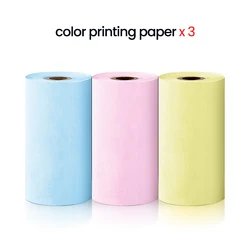 Thermal Paper Label Sticker Adhesive Rolls for Instant Print and Kids Camera (3Roll Color Thermal)