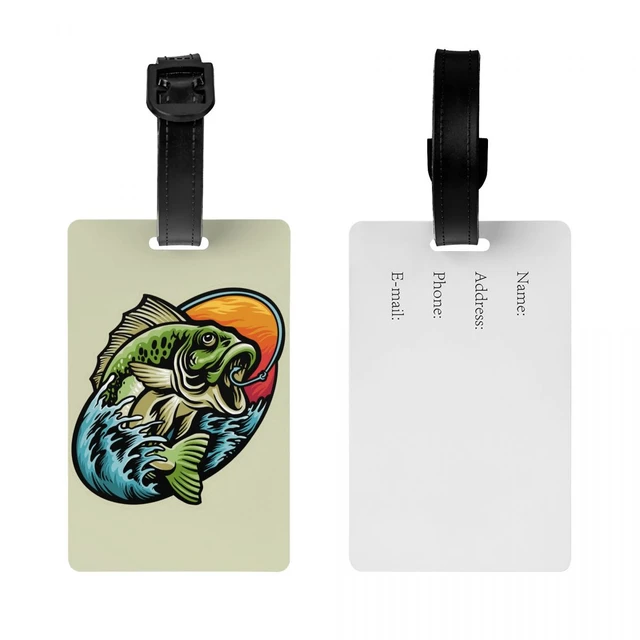 Bass Fishing Luggage Tag for Suitcases Fashion Fish Fisherman