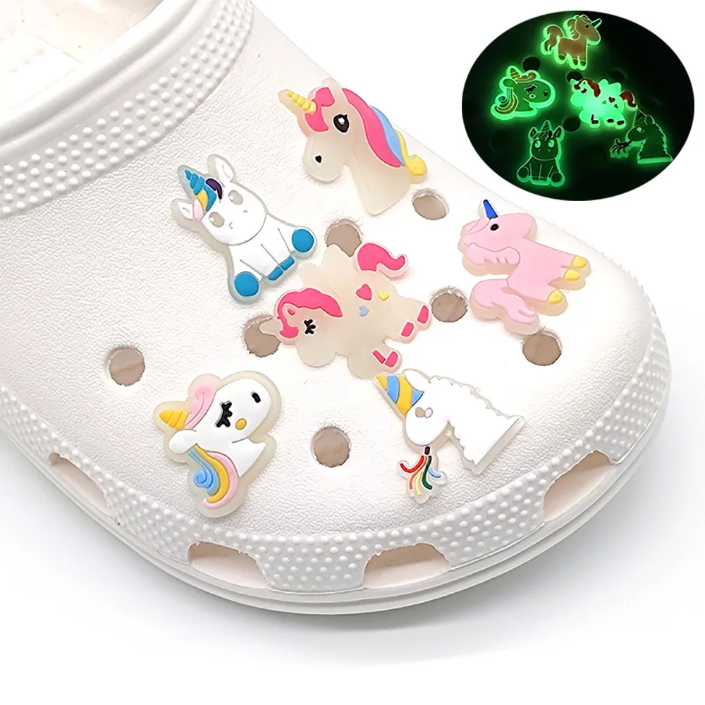 Shoes Charms Crocs Unicorn Glowing Shoes Charms Croc Decorations