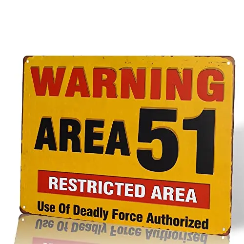 dingleiever-Garage Metal Sign - Warning Restricted Area 51 - Vintage Look