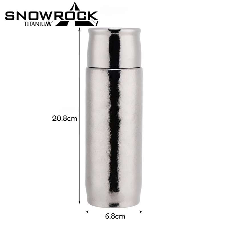 SNOWROCK Tiartisan 순수 티타늄 보온병 마그네틱 뚜껑 410ml 야외 캠핑 경량 휴대용 사이클링 물병