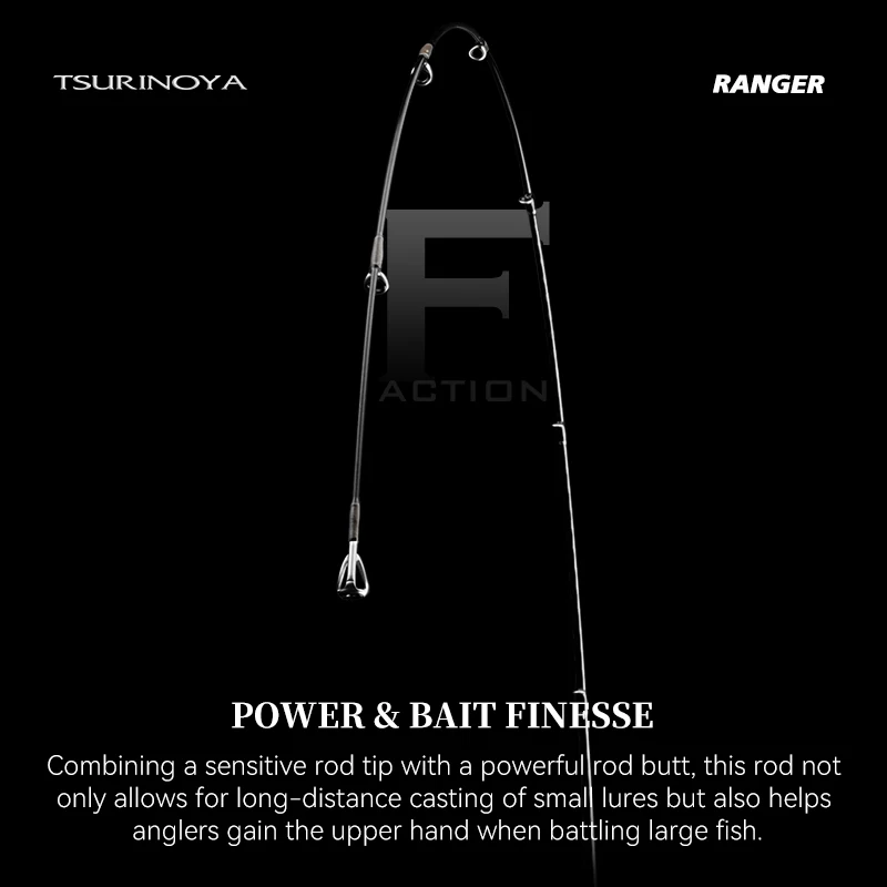 TSURINOYA 여행용 낚싯대 RANGER 2.08m 2.09m 2.21m L-ML, ML-M FUJI A 가이드 패스트 액션 휴대용 스피닝 캐스팅 배스 낚싯대