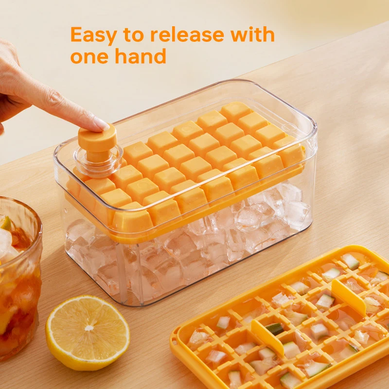 

2024 New Pressed Ice Cube Moulds Ice Cream Moulds Portable Ice Cube Boxes Easy Release Home Cube Models Freezing Gods