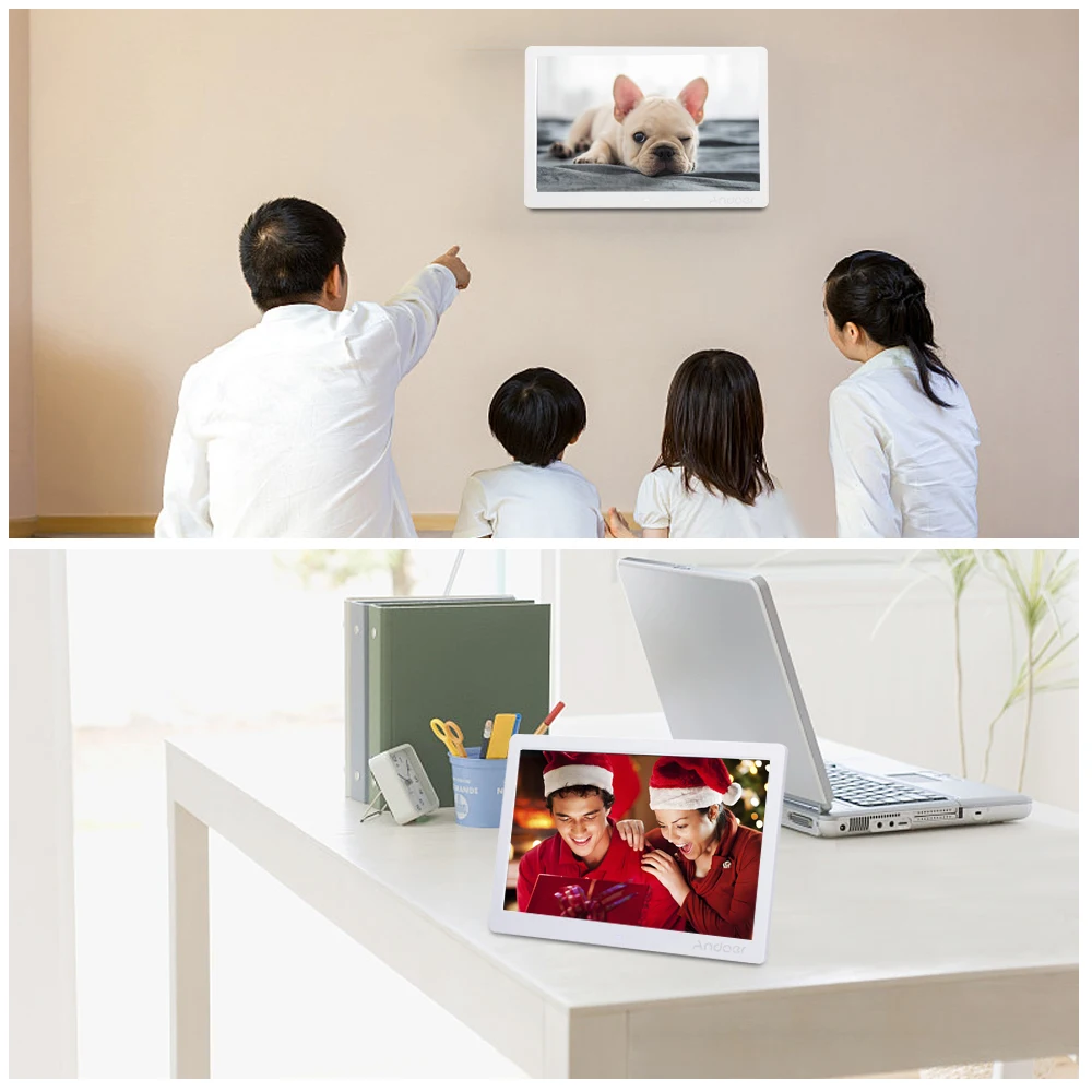 Andoer 13 Inch 1080P LED Digital Photo Picture Frame High Resolution 1920*1080 Advertising Machine MP3 MP4 Picture Player Electr