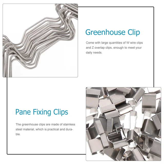 100Db Üvegházhatású Üvegezés W Huzalklip Üvegház Típusú Klipek Rögzítő Klip - Image 6