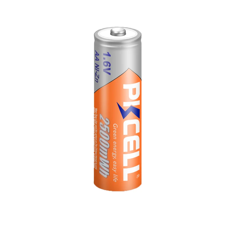 Rechargeable Nickel Zinc Batteries 4PC PKCELL 2500mWh 1.6V Ni-Zn AA Rechargeable Batteries 2A AA NIZN Battery camera toys batteries With 1PC Battery Holder Box