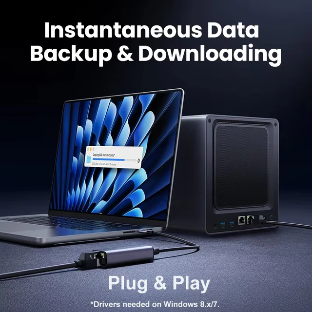 Tarjeta de red USB 3,0 tipo C a RJ45, 2500Mbps, adaptador 2,5G, convertidor Gigabit Ethernet, Lan Hub para PC, portátil, Windows 8,1/10/11 5