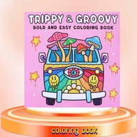 1 Psychedelic And Fashion Coloring Book Drawing Book, with 40 Pages of Cute Mushrooms, Snails, Sunflowers, Cats And Other Patter 1