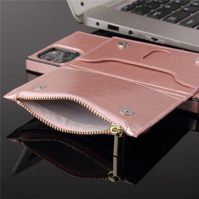 Wallet With Lanyard Soft Leather Case Cover For iPhone 14 Pro Max 13 Pro Max 12 Pro Max 11 Pro Max X XR XS Max 8 7 6 6S Plus