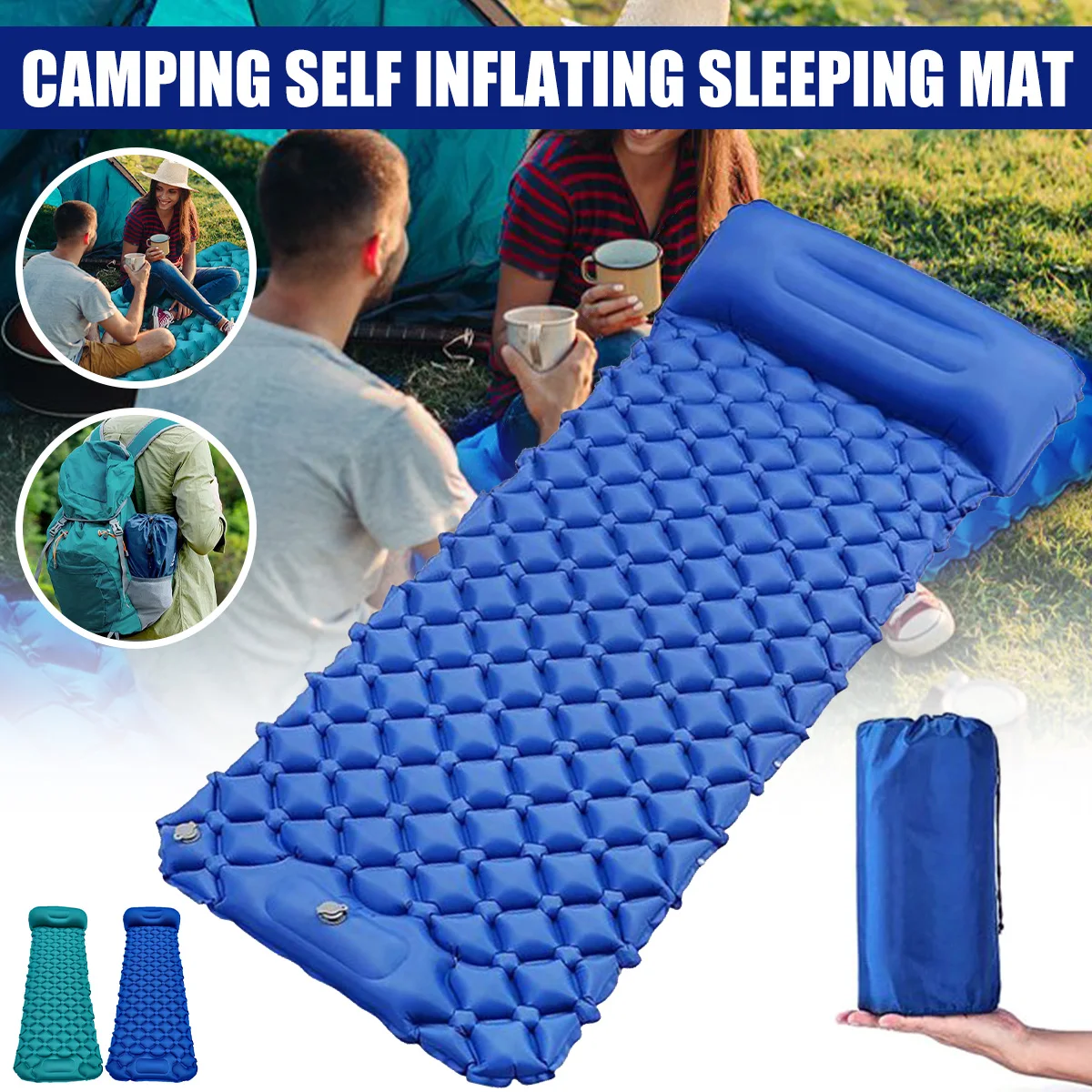 Camping Sleeping Pad Cushion Outdoor Air Mattress Self Inflating Mat 