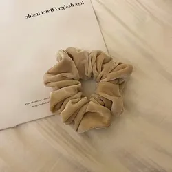 Vintage Velvet Solid Color Hair Scrunchies - Elegant Hair Accessories (Apricot 1PCS)