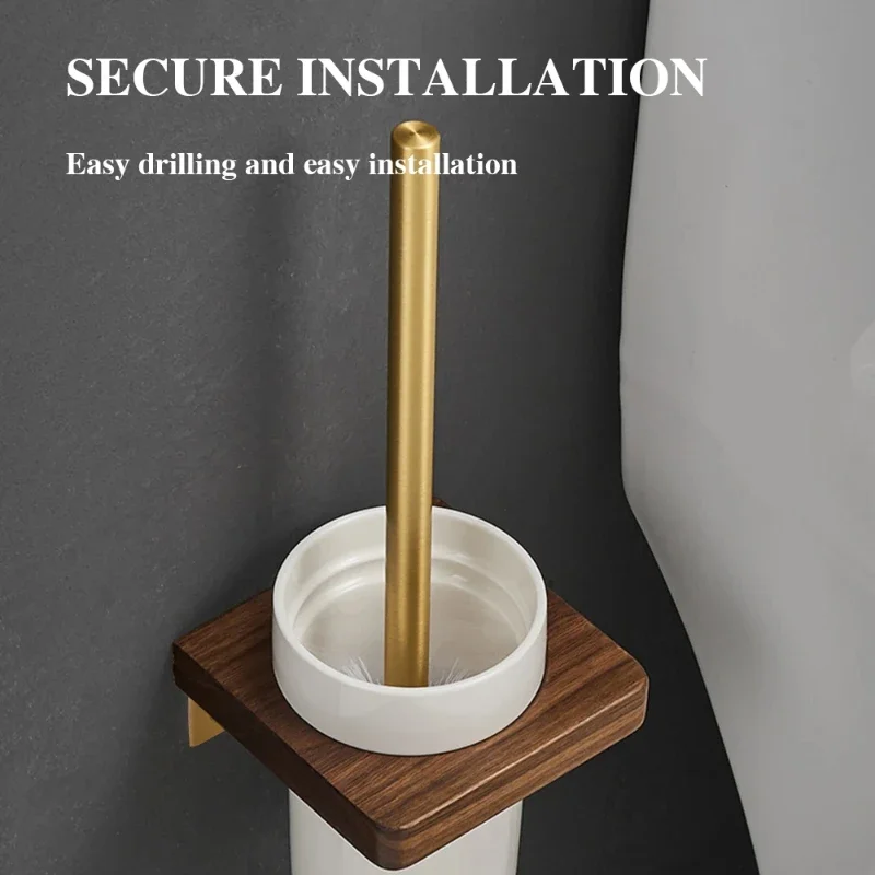 Nordic Style Toilet Brush Holder Golden Flexible Soft Bristles Creative Toilet Brush Set Floor Type Free Installation
