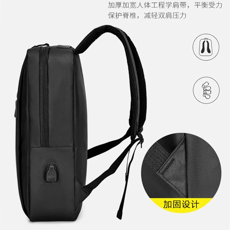 Zaino per Laptop da Uomo, Grande Capacità, Impermeabile, Borsa da Viaggio per Pendolari, Zaino Casual per Ufficio e Scuola - immagine 3