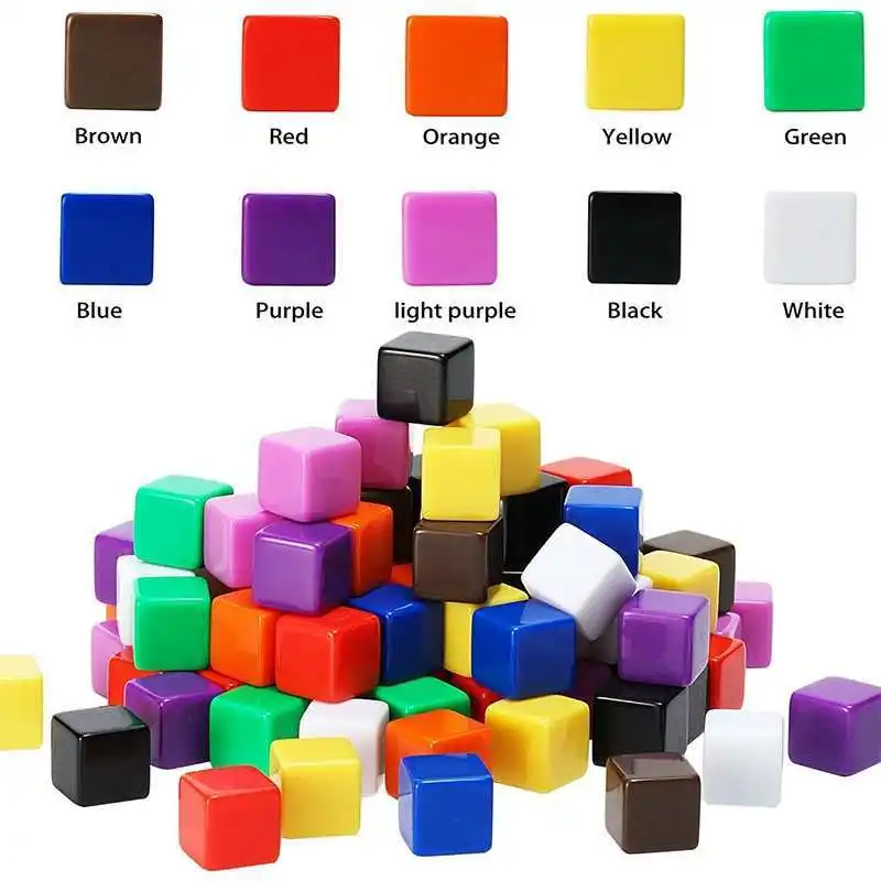 Colorful 16MM Blank Dice for Educational and Creative Activities