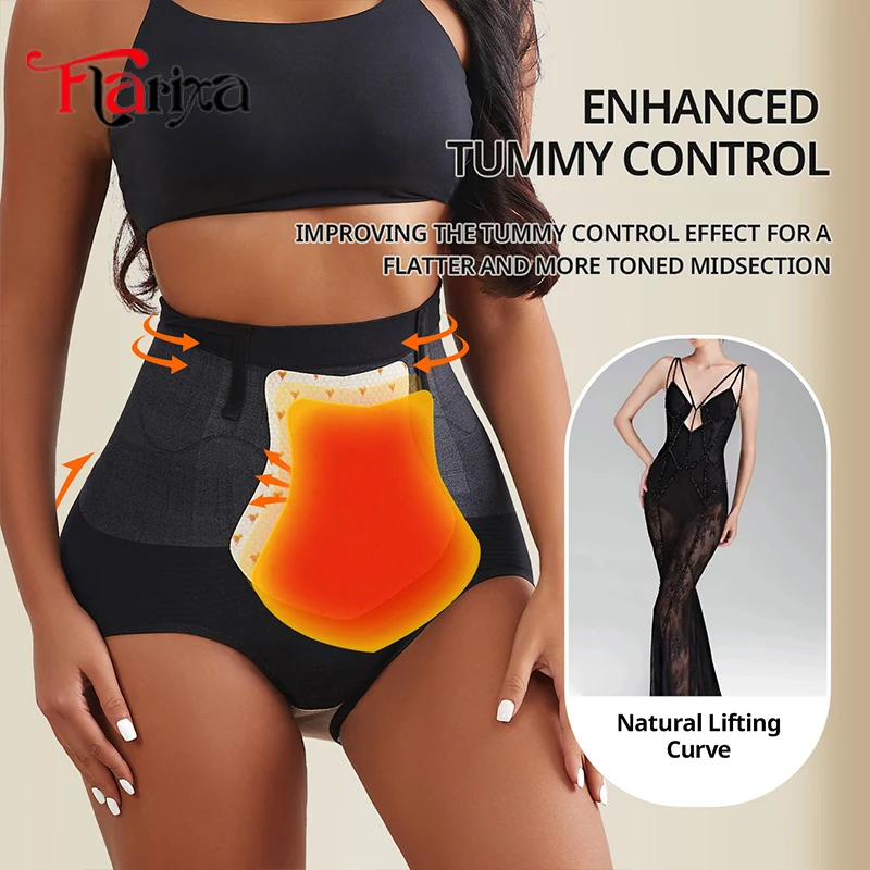 Flarixa Seamless Tummy Control Panties Women High Waist Briefs Thermal Fat Burning Underwear Slimming Belly Shaper Hip Lift Pant 3
