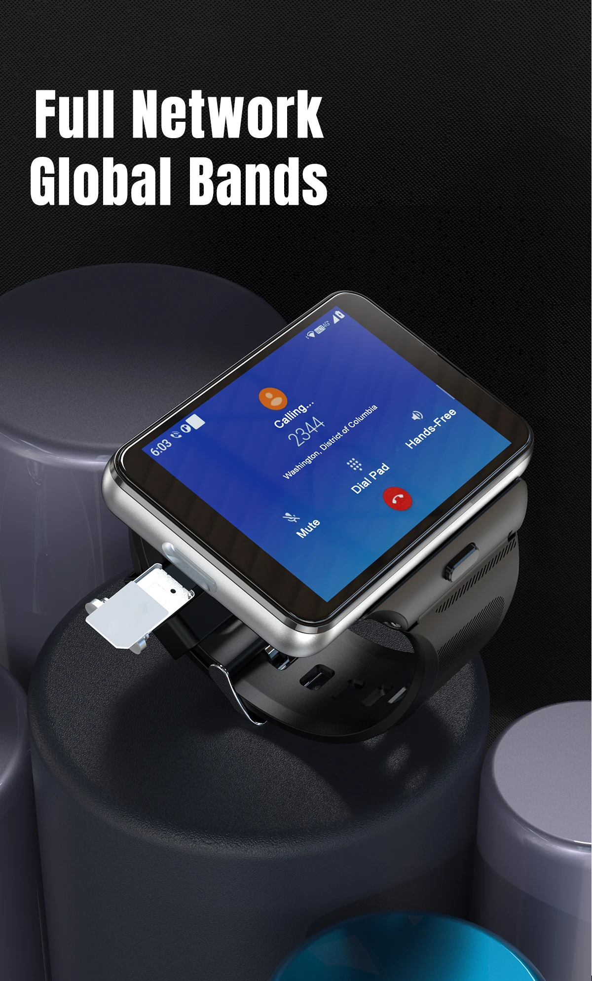 S999 4G LTE Smart Watch Android 11.0 OS 4GB RAM 64GB ROM 2.88" Big Screen 2MP/8MP Dual Camera Quad Core 2300mAh Men Smartwatch 12 S06842208037a4f78a96c699472da2b33q
