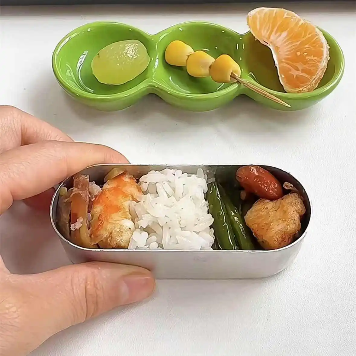  Portable Lunch Box Work Carry Meal Aluminum Box Self-Brought Lunchbox Creative Empty Plate Office Single Person Food - 5