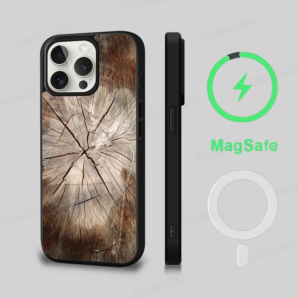 Wood Texture Art MagSafe Phone Case - Shockproof Cover