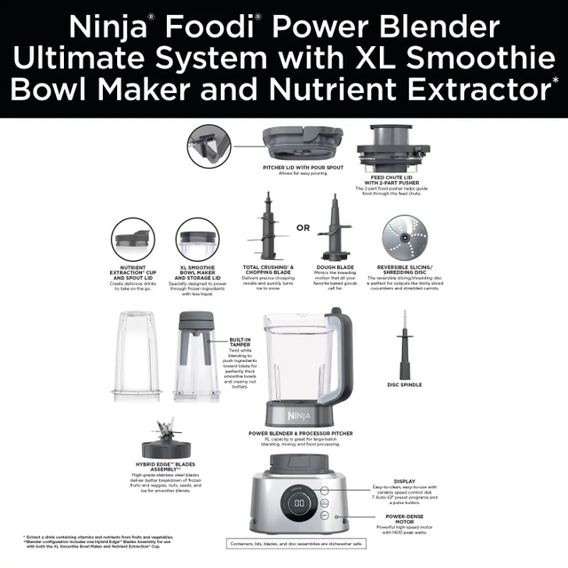 NINJA Detect Kitchen System Power 72 Oz. 10-Speed Black Blender