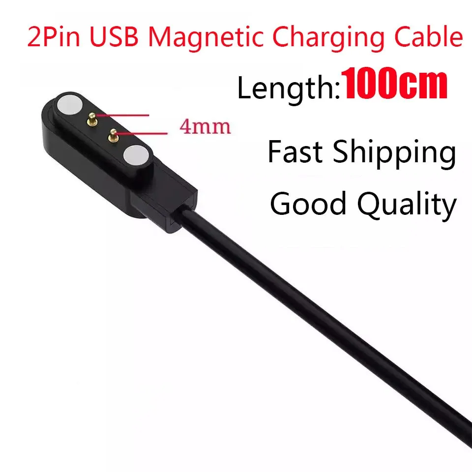 

Emergency backup 2pin universal connected Magnetic Charger Cable wire for Smart Watch bracelet 2 Pin Distance 4mm Magnetic data