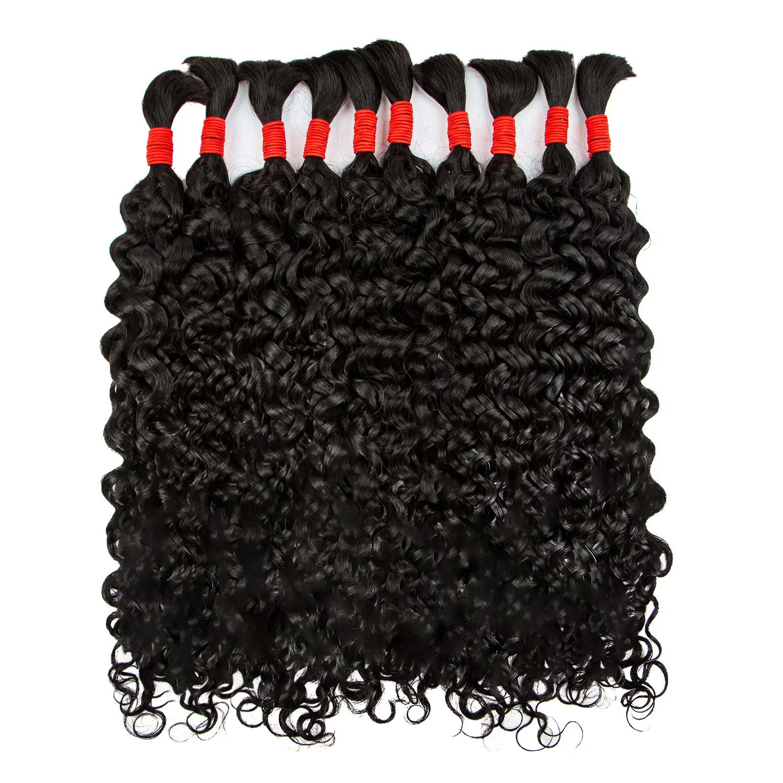 Deep Wave Bulk Braiding Hair Human Bulk Hair for Boho Braiding 100% Unprocessed Brazilian Virgin Extensions Water Wave