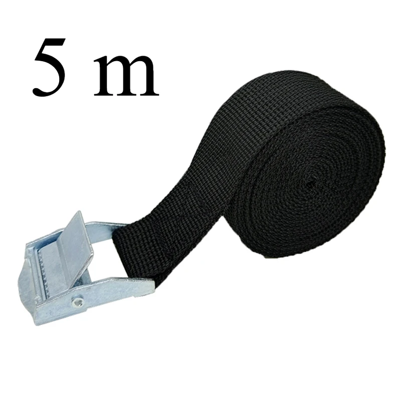 5M Cargo Straps With Buckle Tie-Down Belt Motorcycle Car Bicycle Metal Tow Rope Strong Ratchet Fixing Belt Luggage Bag