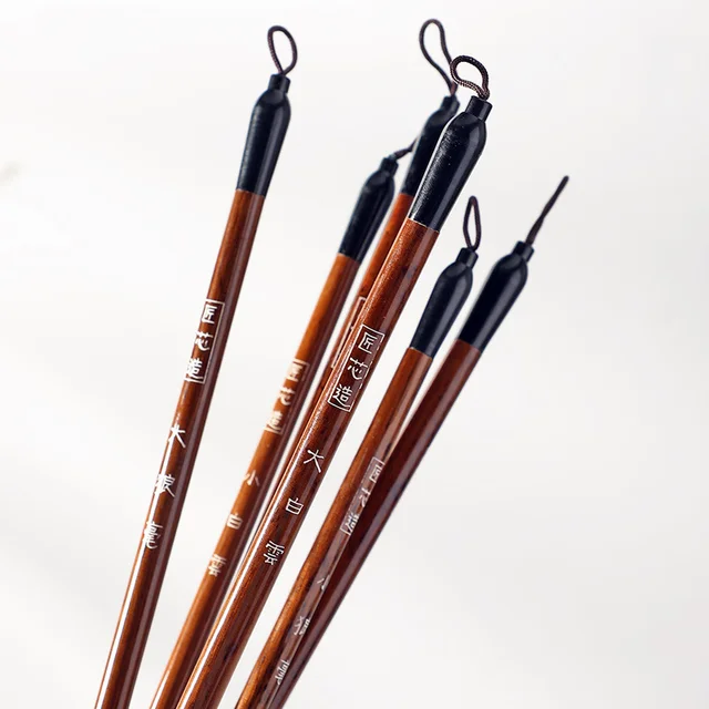 3pcs New Chinese Japanese Water Ink Painting Writing Calligraphy Brush Pen Brown