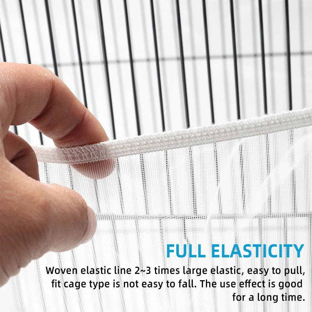 Nylon Mesh Bird Cage Cover Shell Skirt Net Easy Cleaning Seed Catcher Guard Bird Cage Accessories Airy Mesh Parrot Net bird cage cover bird cage accessories bird cage small animal cage protection supplies