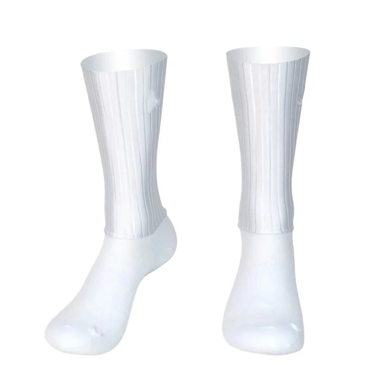 Aero Cycling Summer Anti Socks Whiteline Slip Silicone Socks Men Bicycle Sport Running Bike Socks Calcetines Ciclismo