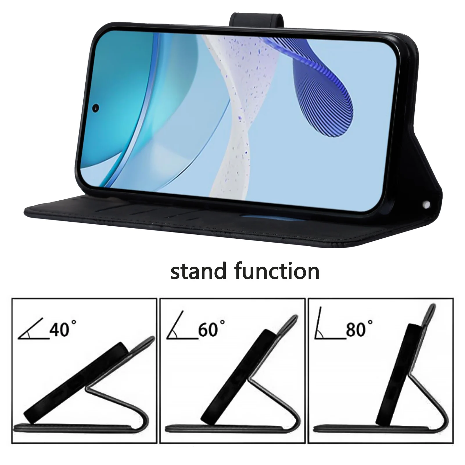 Magnetic Leather Wallet Flip Case with Stand - Skin Feel Line