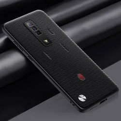 Premium PU Leather Phone Case with Silicone Full Protection for Red Magic 7S (Matte Black)