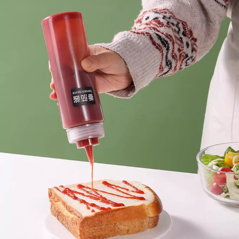 Bottiglie in plastica da spremere in 3 colori, 473,6 g, per condimenti, multiuso, per ketchup, olio, marmellata, barbecue, salse, condimenti