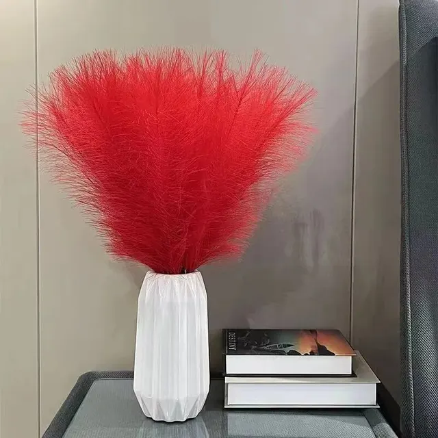 10PCS Artificial Pompous Grass Pompass Branches Fake Fluffy Stems Plants Vase Filler for Home Boho Decor Flower Arrangement 2